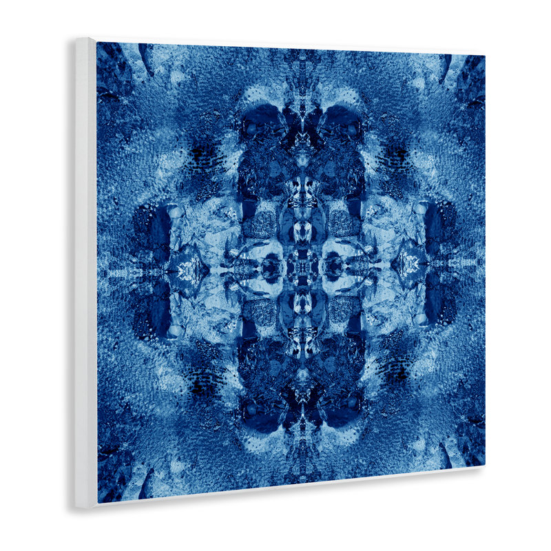 Blue Mirrored Pattern Wall Plaque Art by El Perkin