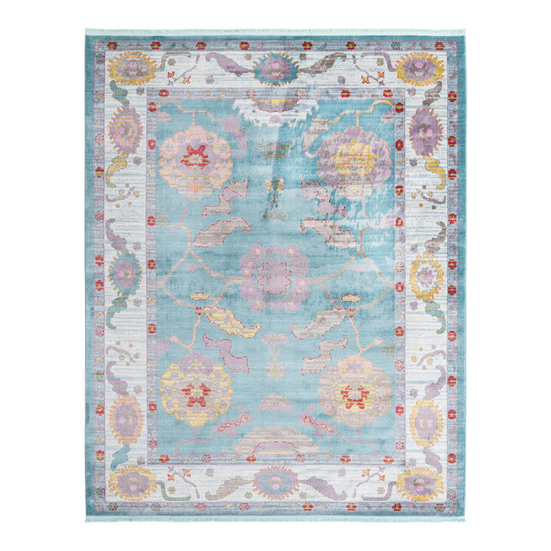 Tapis Paragon_Aqua et bleu, Rectangle 8 pi 2 po x 10 pi
