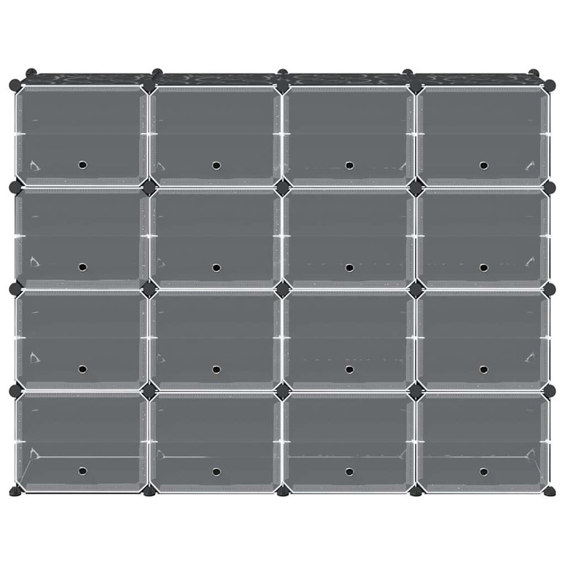 vidaXL Storage Cube Organizer Black Polypropylene Large