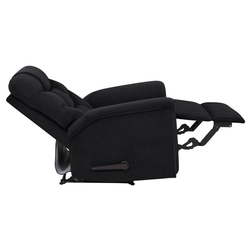 Lechuga 37" Wide Manual Clearance Home Theater Recliner, Black Microfiber