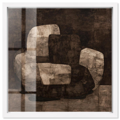Art mural bohème monochromes de siège II, impression bohème par Art Remedy, cadre blanc, 17 x 17