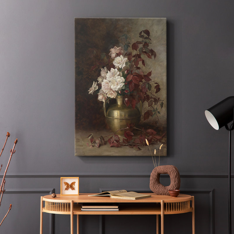 Imprimé floral rétro Cxxiii - galerie enveloppée de cavas, H 27 po x l 18 po