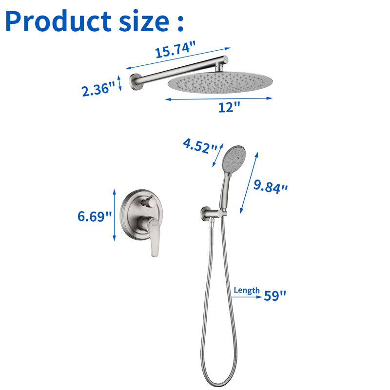 All-In-One Kit with Rough in-Valve, Brushed Nickel