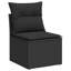  Ensemble de canapé de jardin en rotin noir 5 pièces pour l'extérieur