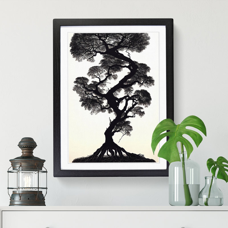 Tree African Art - Framed Print, Black, 46cm H x 34cm W x 2cm D