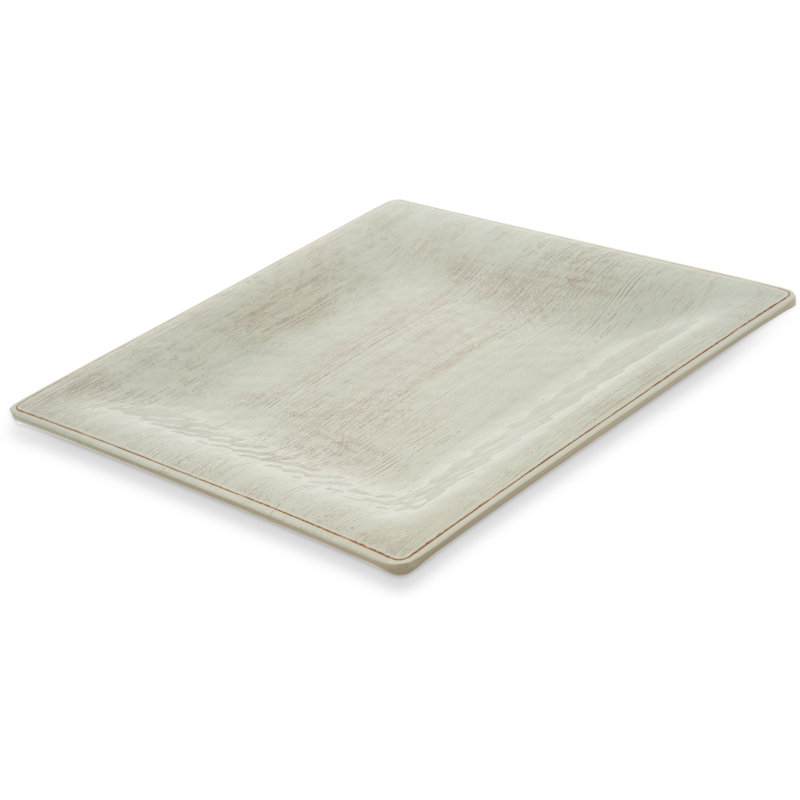 Assiette plate carrée en mélamine 10,5 po Grove, Chamois
