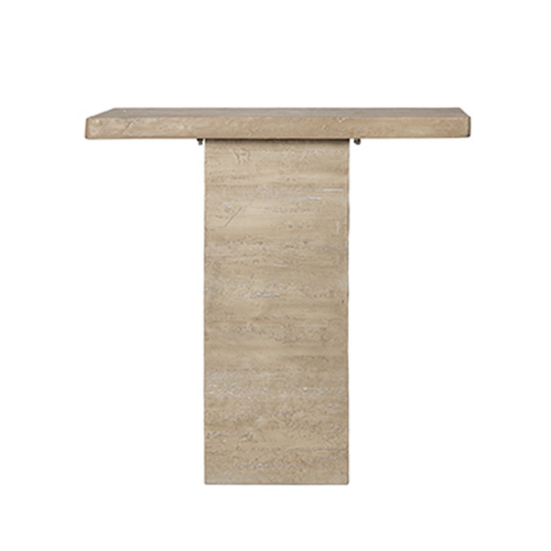 Coffee Table with Pedestal Base, Cream