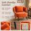 Chaise d'appoint rembourrée en velours côtelé avec structure en métal, chaises de loisirs pour salon-1781367351
