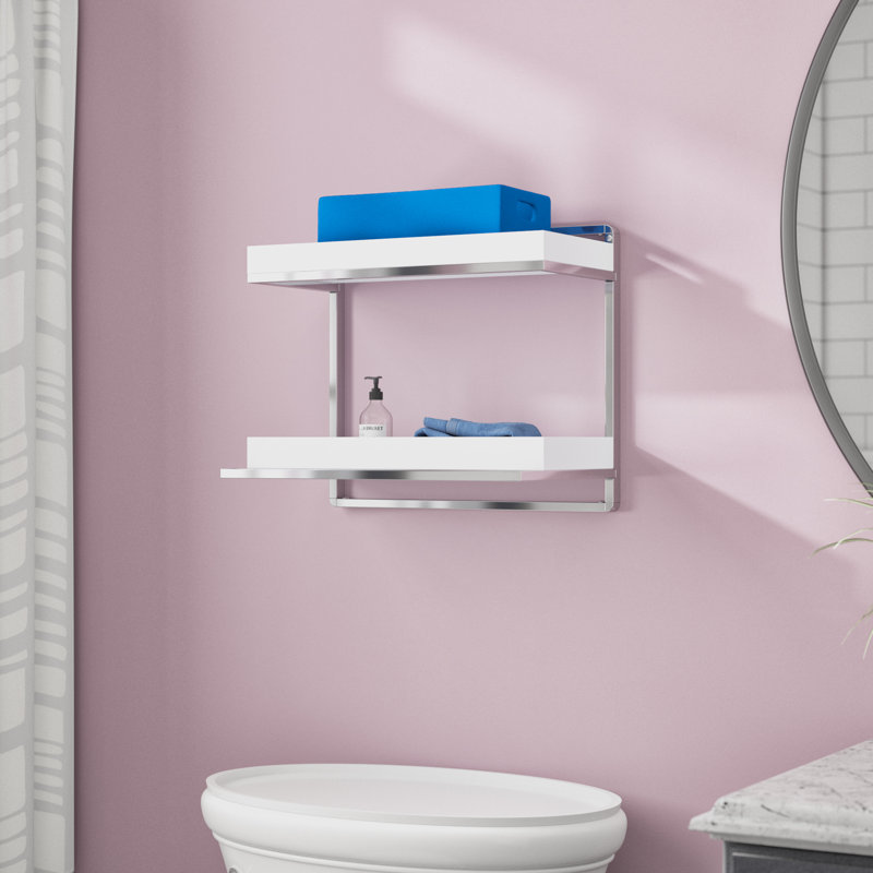 Étagères murales de salle de bain à 2 niveaux l 15,88 po x H 13,63 po x P 10,37 po Aimee-Jayne