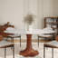 Ensemble de salle à manger de style Mid-Century 2-8 places avec chaises de salle à manger rembourrées en cuir-732057544-732057550-732057549