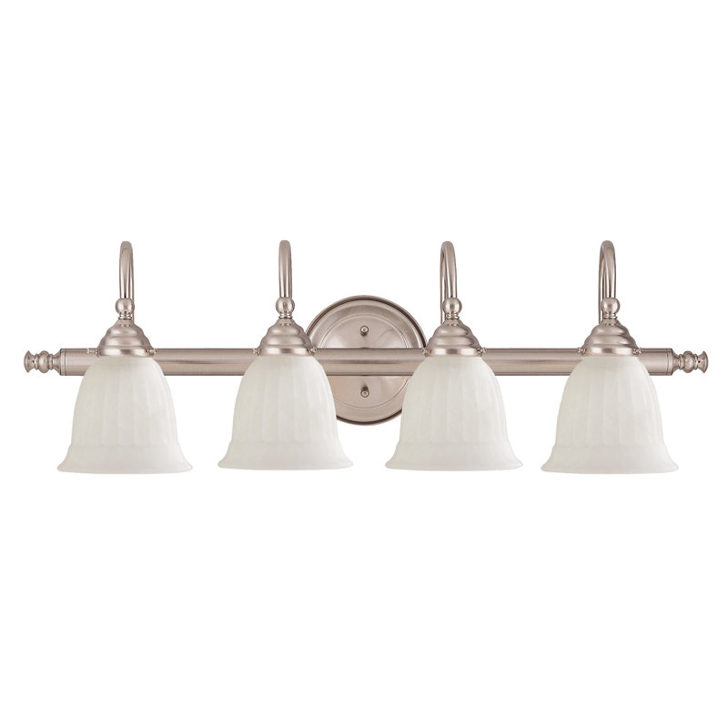 Busch 4-Light Dimmable Vanity Light in Satin Nickel "Glass Sold Separately", Satin Nickel
