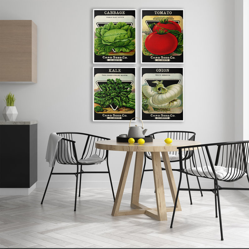Ensemble de 4 giclées Vintage Garden Choux, estampe numérique par Lil 'Rue, H 20 po x l 16 po