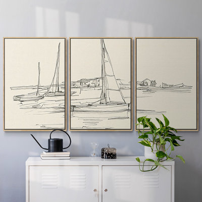 Croquis de bord de mer I 3 pièces