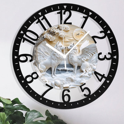 Metal Wall Clock for Living Room -10" Forest Path Lined With Bluebell Flowers Silent Non Ticking,Battery Operated, Antique Clocks for Farmhouse,Bedroom,Kitchen - Arabic Numerals