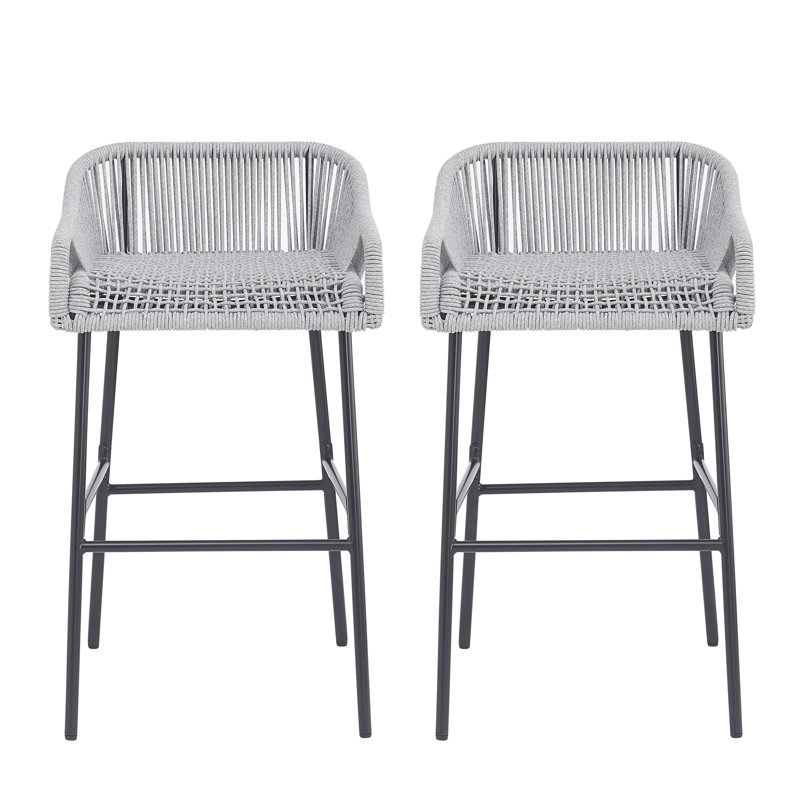 Tabouret de bar d'extérieur gris clair La Push, ensemble de 2