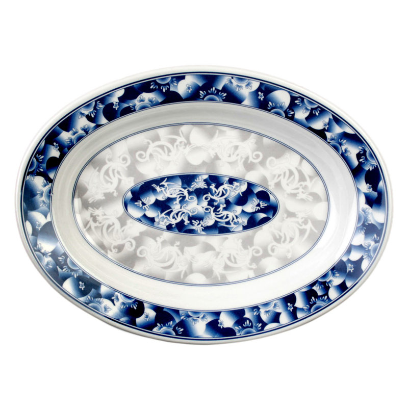 Thunder Group Inc. Dragon Melamine Platter, 1.1" H x 9.06" W x 6.77" D
