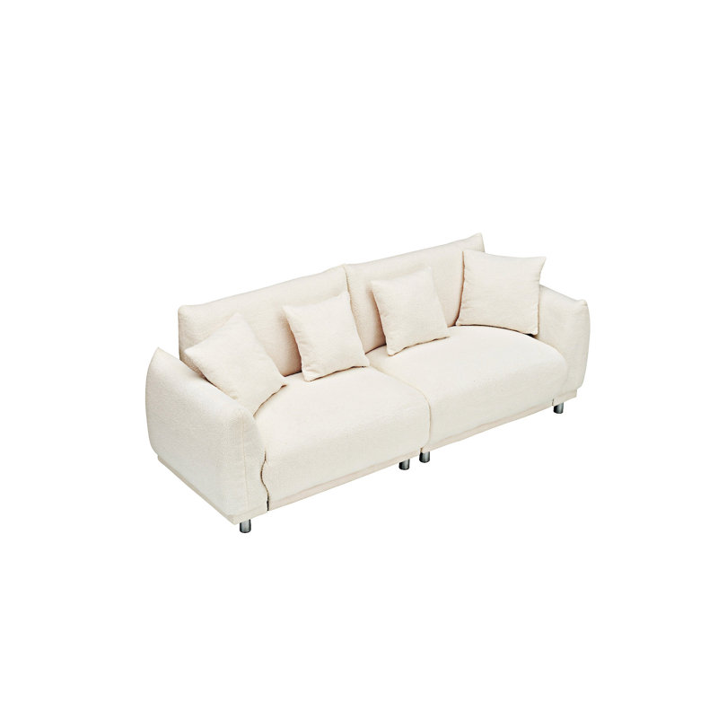 Canapé rembourré avec coussins, Beige