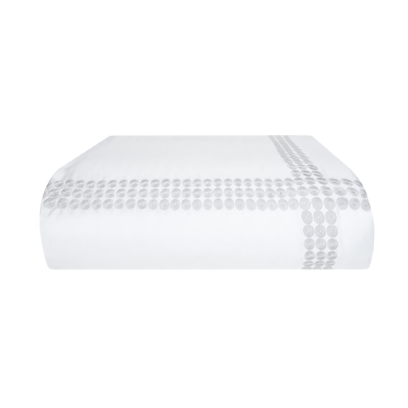 Angele Duvet Cover, Twin Duvet Cover, White/Silver