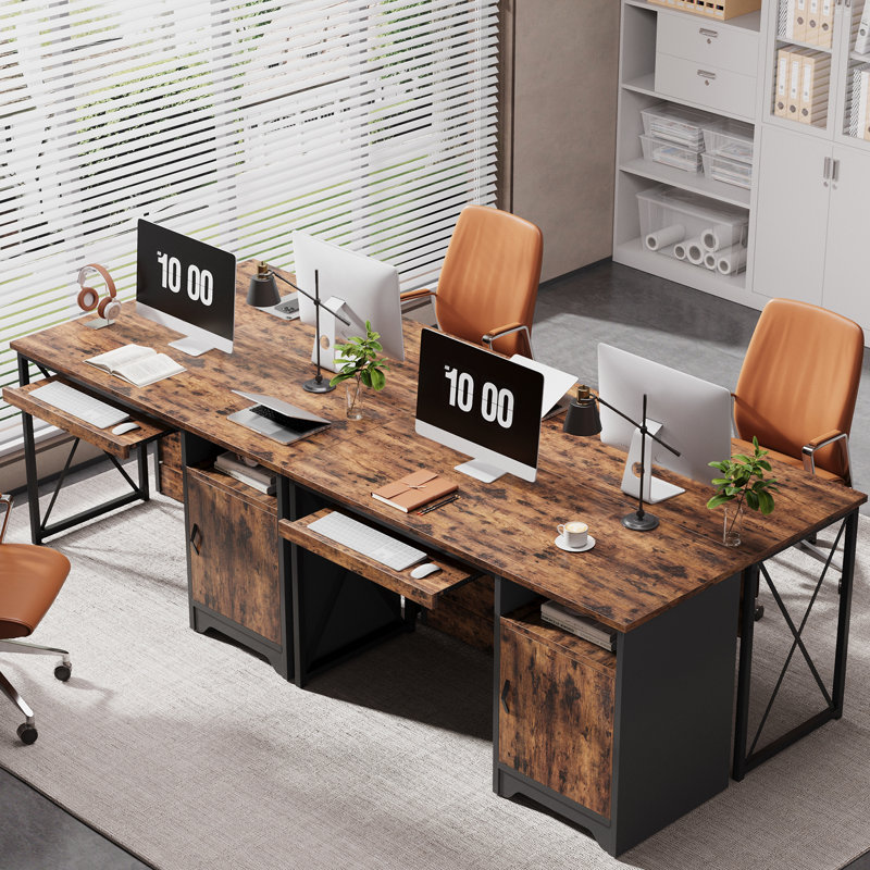 Bureau en bois manufacturé l 48 po avec plateau pour clavier et tiroir de classement Daylon, 30" H x 48" W x 21.6" D