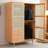 Simple Solid Wood and Rattan Woven Wardrobe