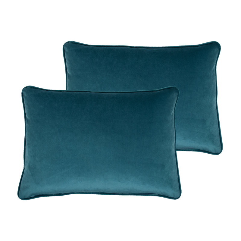Velvet Reversible Throw Pillow, Bluestone, 13" x 19"