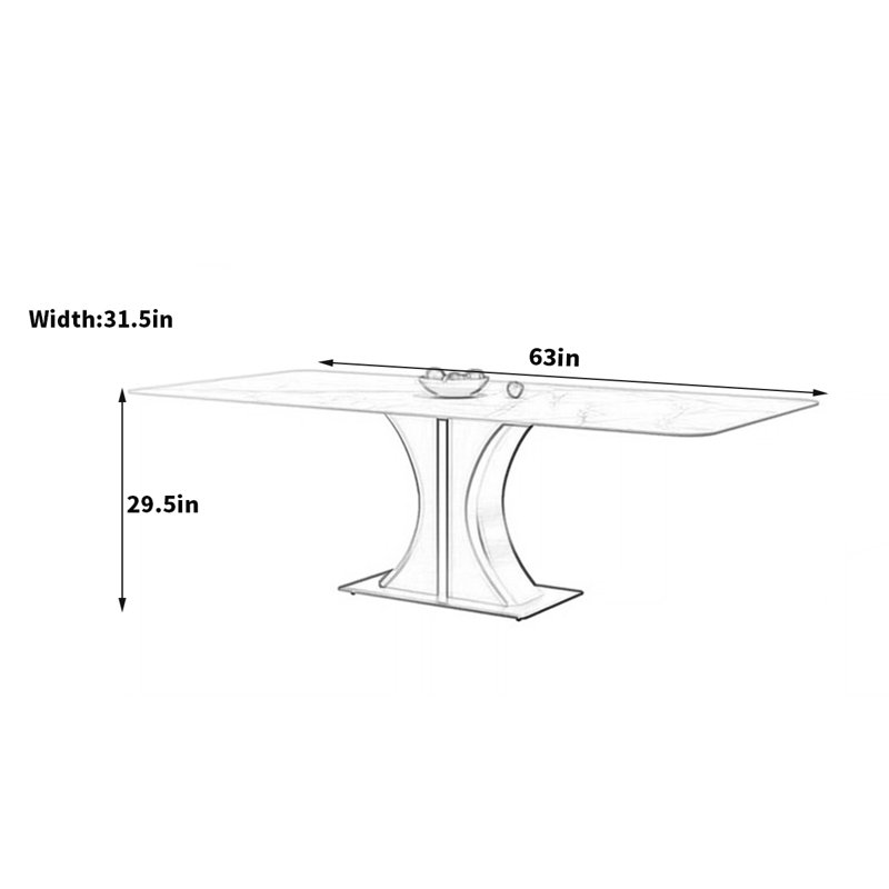 Table de roche en acier inoxydable, H 29,5 po x L 63 po x l 31,5 po