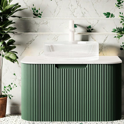 Meuble-lavabo moderne (avec meuble-lavabo et lavabo) avec rangement