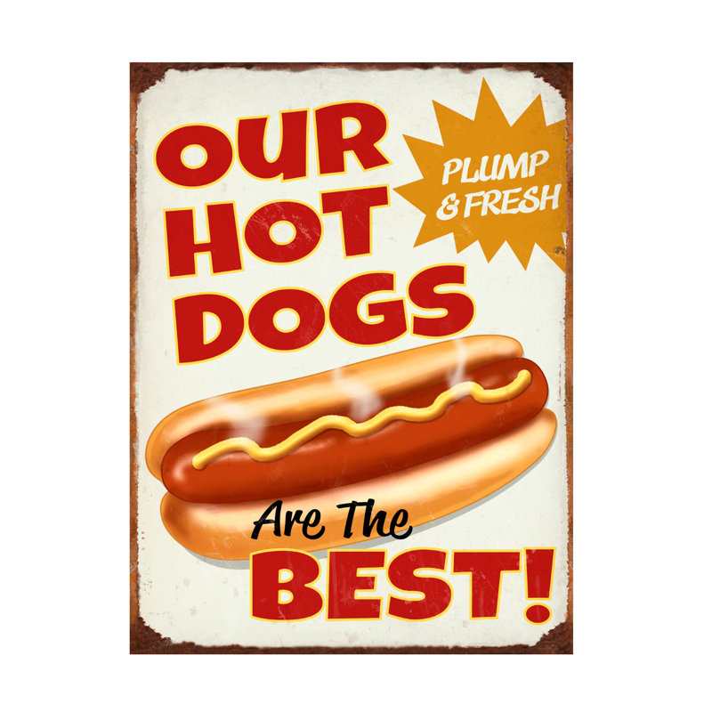 «Our Hot Dogs Best» sur toile par RetroPlanet, H 19 po x l 14 po x P 2 po