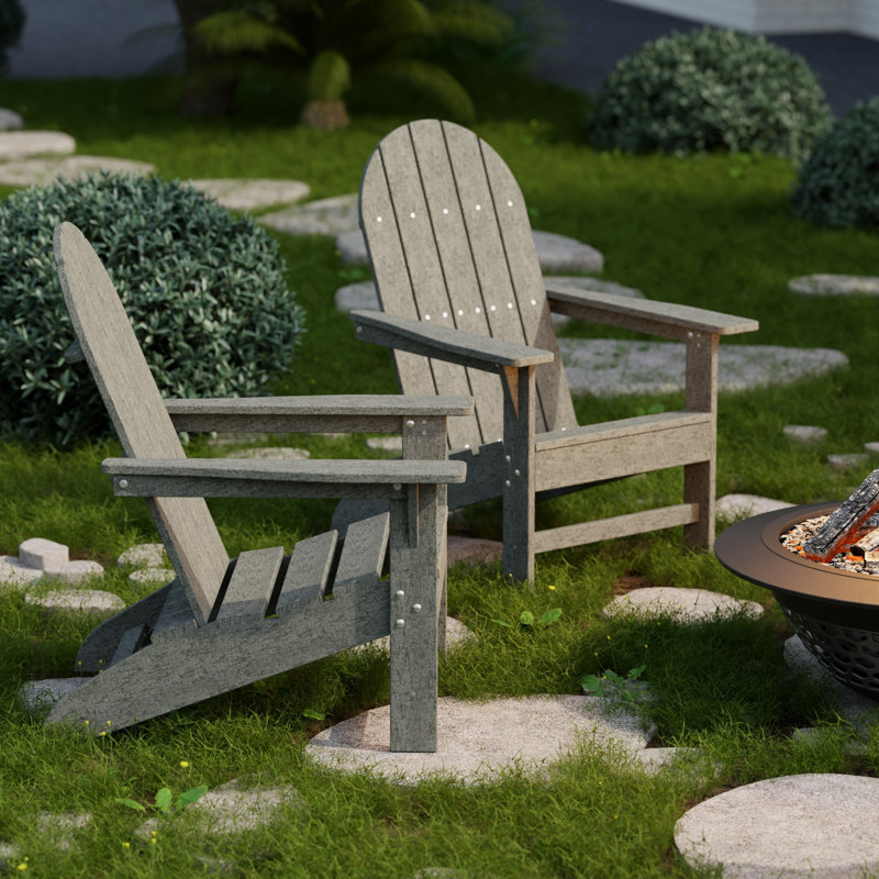 Freedom 4-Piece Traditional Adirondack Conversation Set, Dark Gray