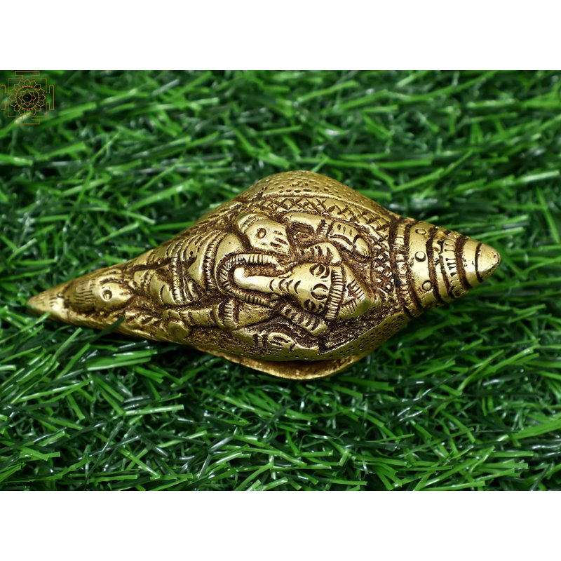 Petite conque en laiton 3 po Ganesha