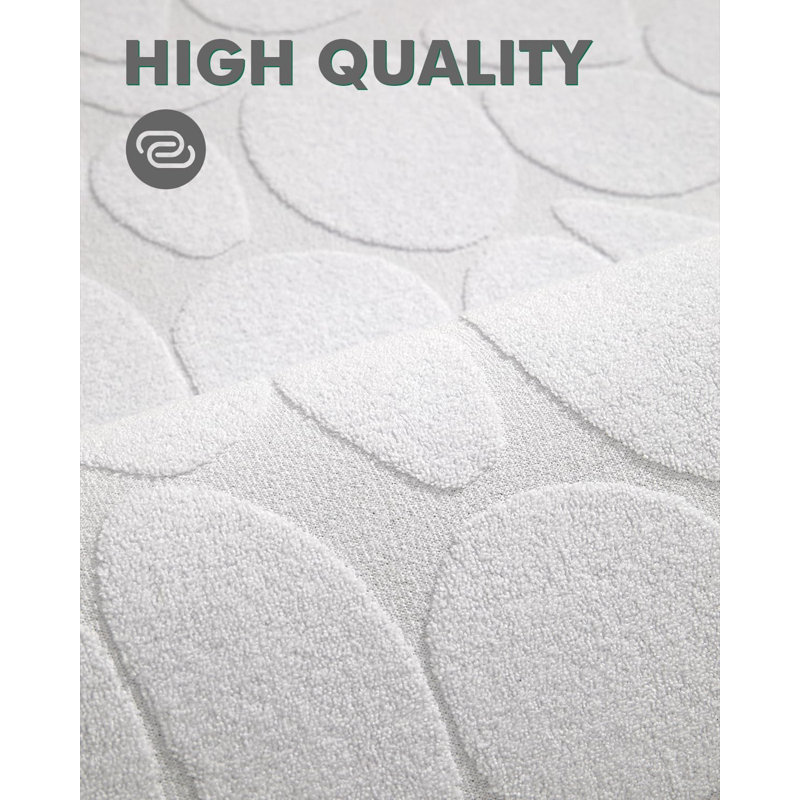 Tapis pour salle de bain en caoutchouc Emslie, L 20 po x L 47 po, Blanc