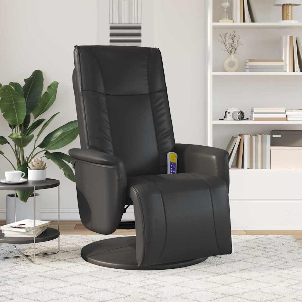Swivel Massage Recliner Chair Faux Leather 360° Function Relaxation