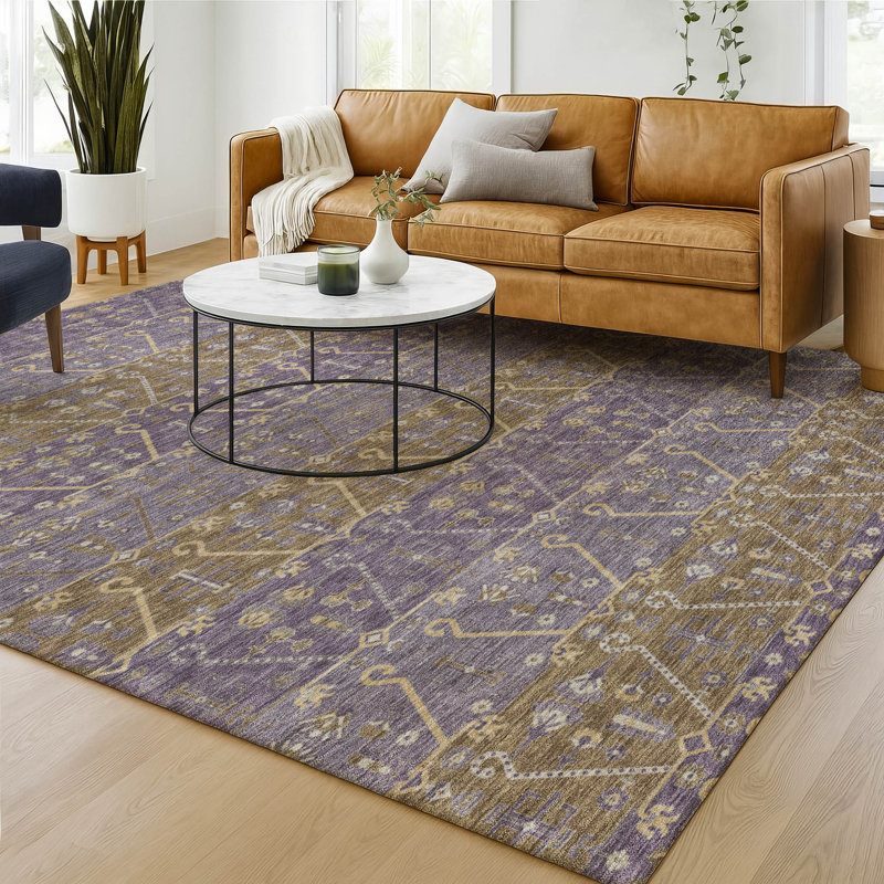 Tapis intérieur / extérieur lavable à la machine Chantille ACN2858 Global, Prune, 8 pi x 10 pi