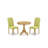 Loredana 2 - Person Solid Wood Solid Wood Top Pedestal Dining Set-1800779222-1807700644-1807700651