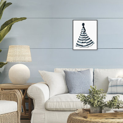 Girl In Blue Striped Dress Framed Giclee, design by Simone Elum