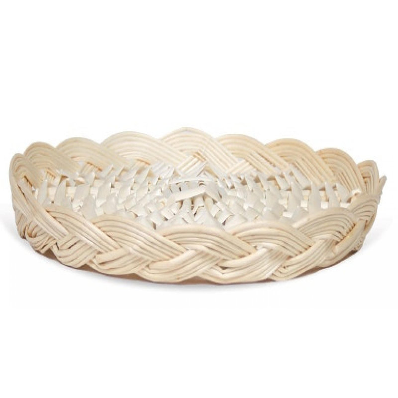 Willow 10" Off-White Woven Rattan Tray