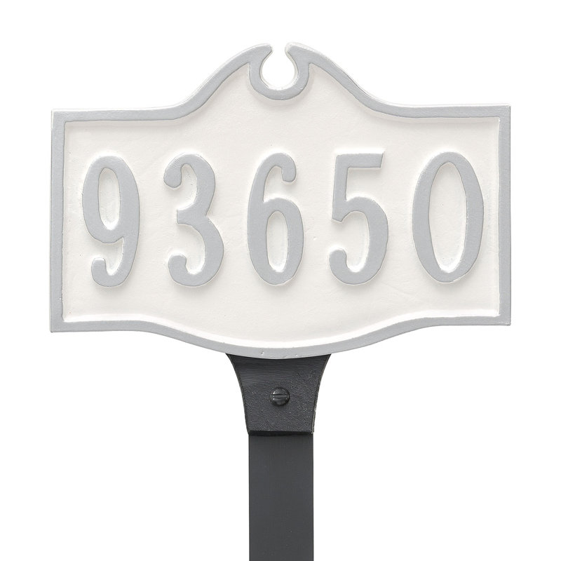 Petite plaque d'adresse sur 1 ligne, Bleu de mer / Argent, Oui