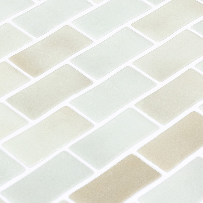 Spectrum Silk Brick 1x2 Recycled Glass Mosaic, Gaia
