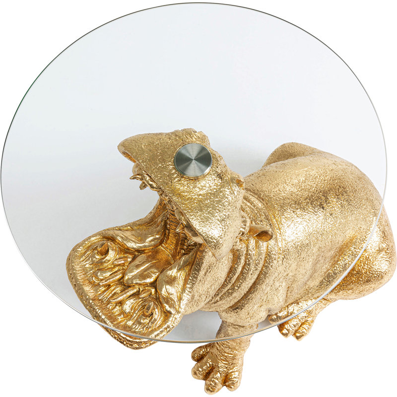 Glass Top Figurine End Table