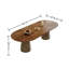 Table de salle à manger brune et ovale en bois massif-1804183890