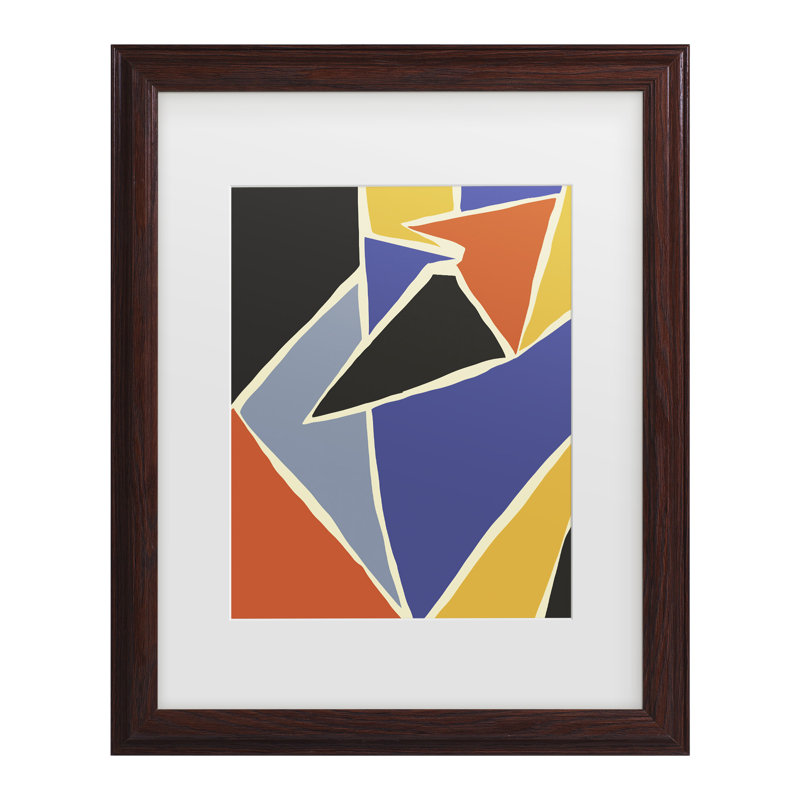 Bolog Jay Stanley Vibrant Design Matted Framed Art, 18.75" H x 22.75" W, Walnut Framed