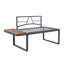 4 Piece L-Shaped Patio Wicker Outdoor 5-Seater Sectional Sofa Seating Group Conversation Sets with Side Table & Cushions