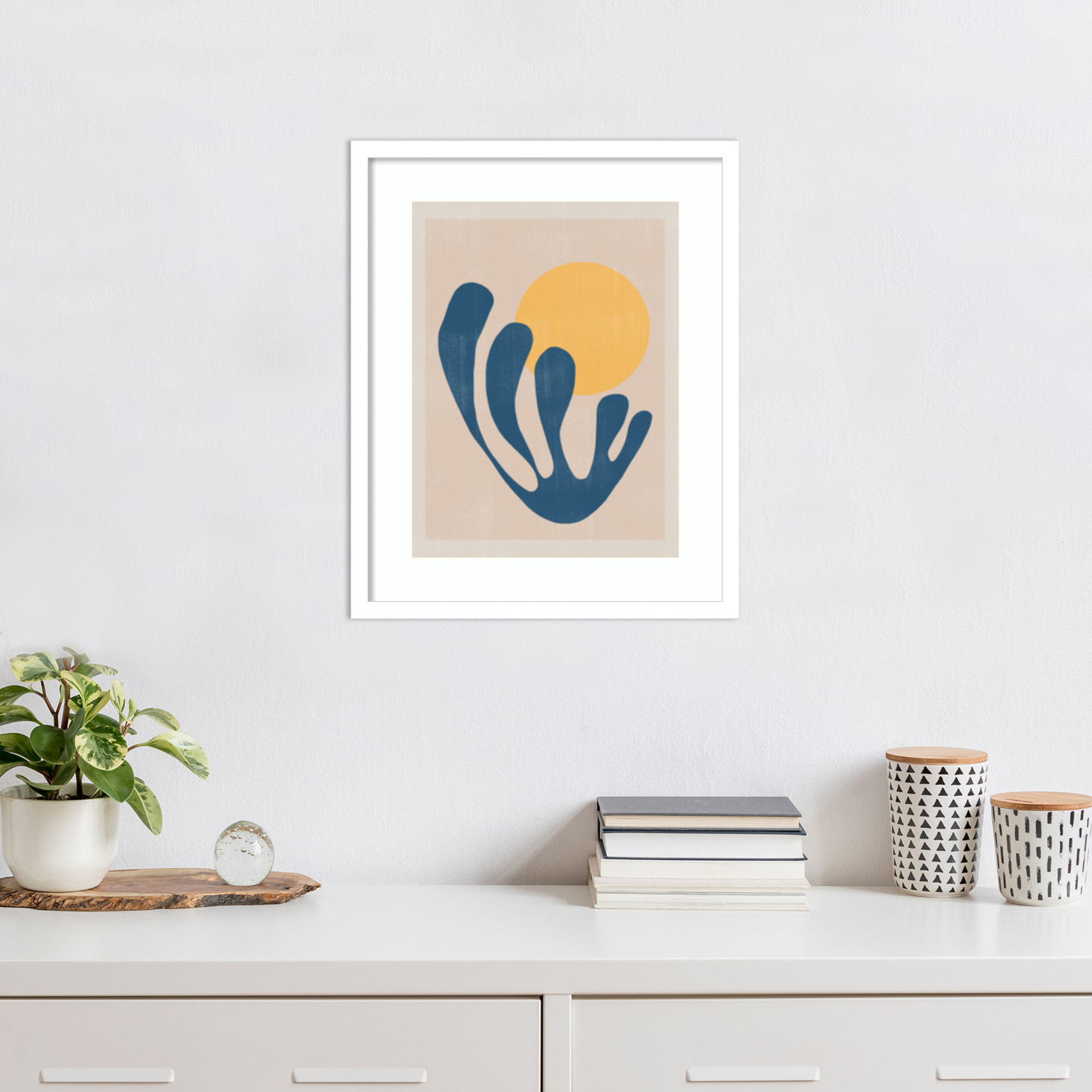 Giese "Modern Plant No. 1" Print, White, 21" H x 17" W