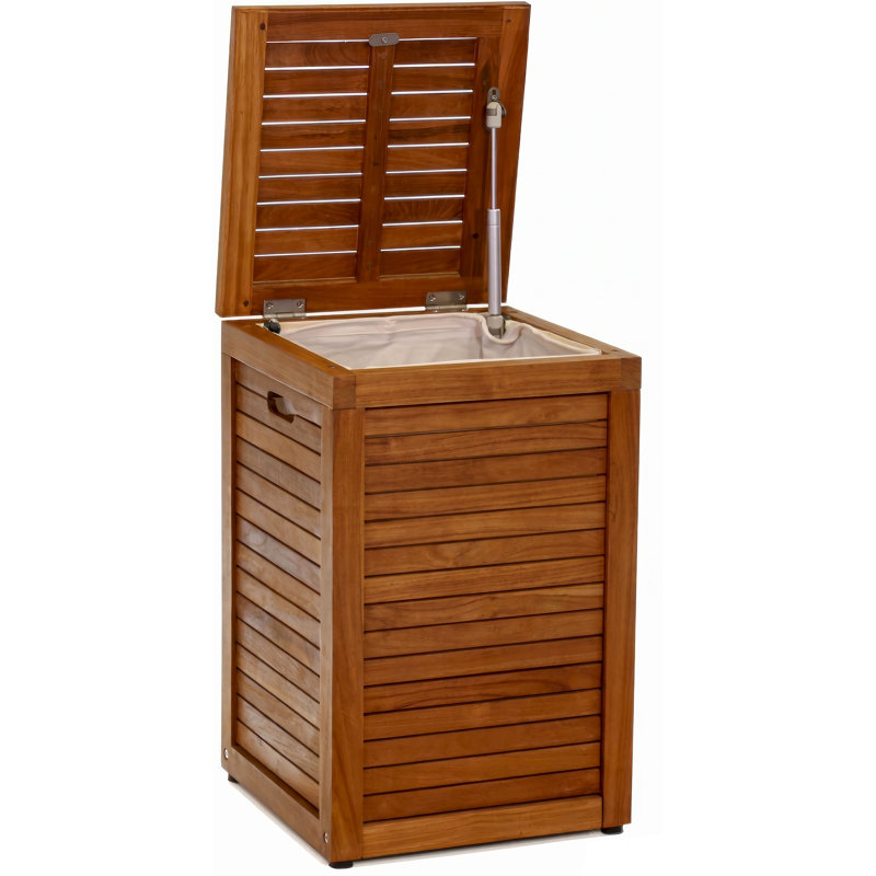 Spa Teak Hamper, Small (21.25"H x 13.75"W x 13.75"D)
