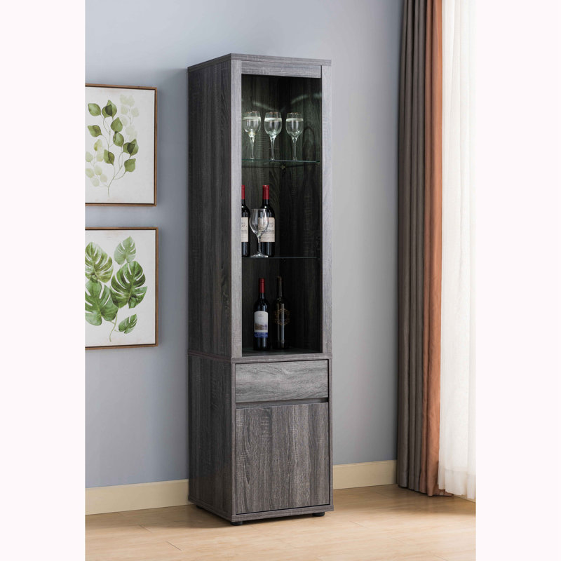 Curio gris vieilli, bureau avec tiroirs