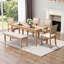 Table de salle à manger extensible Tacca pour 6 avec 4 chaises et banc Table de 59 à 72 pouces avec finition patinée et pieds sculptés-987427702