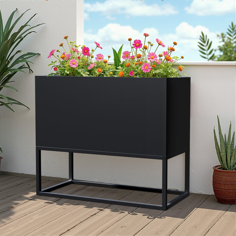 Boîte à fleurs élégante - Jardin élégant, H 36 po x l 36 po x P 18 po, Noir