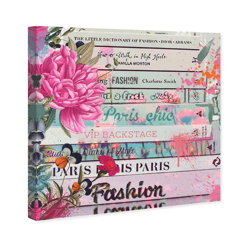 Pink and Pastel Fashion Books Canvas Wall Art
