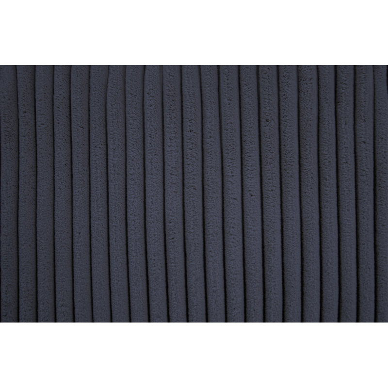 3-Piece Corduroy Sectional Set In Dark Gray, Dark Gray Corduroy