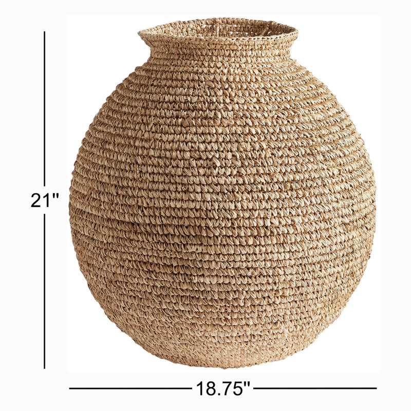 Remi Woven Vase Small, 21" H x 18.75" W x 18.75" D